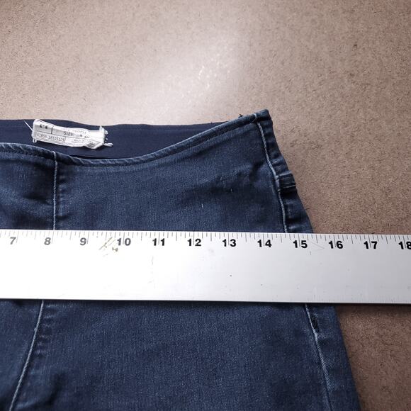 Free People Penny Flare Jeans Womens 26 Dark Blue Elastic Waist Bell Bottom Y2K - Picture 5 of 12